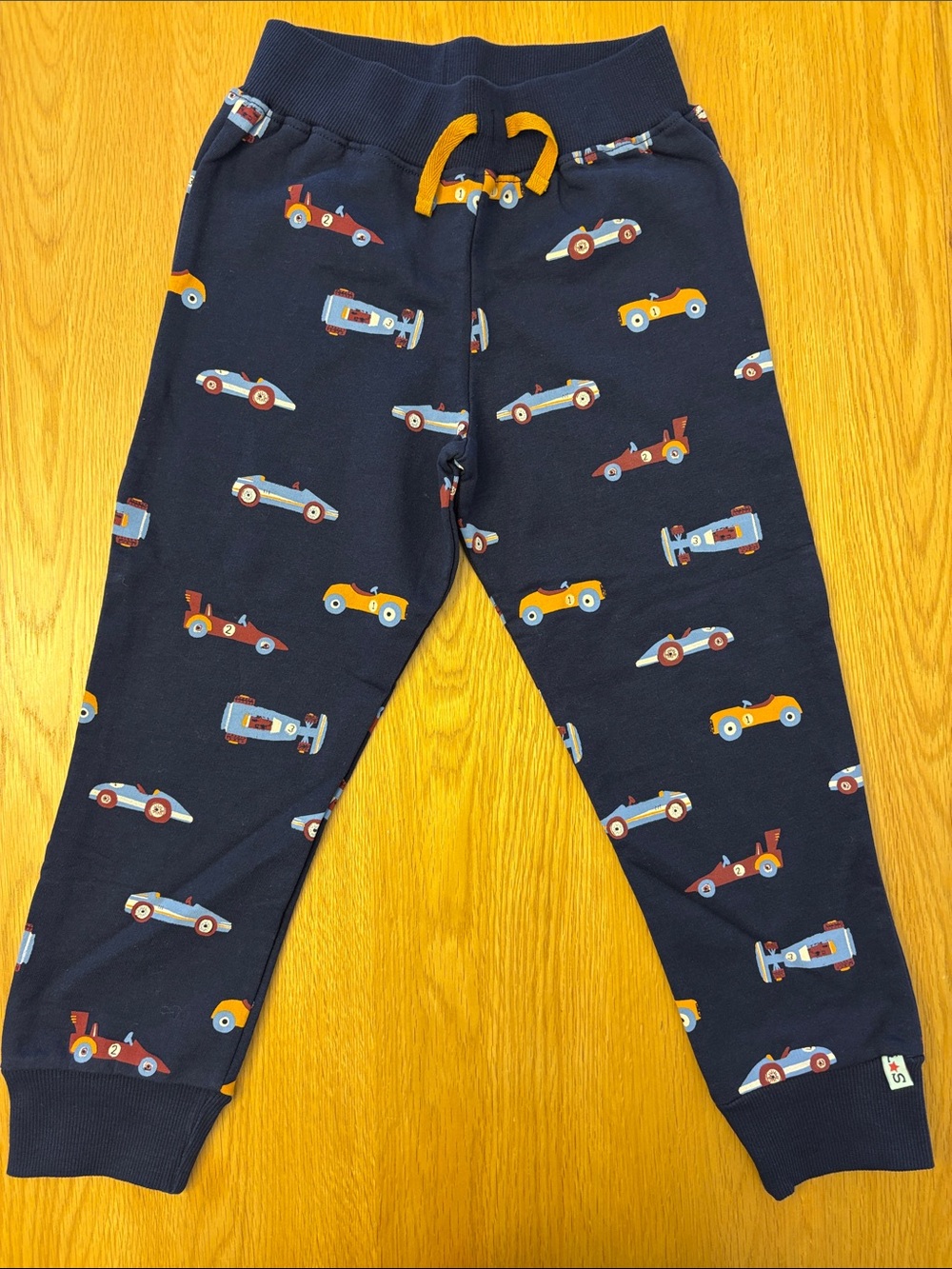 Lilly & Sid Boys Navy Car-Print Pants - size 5-6 years
